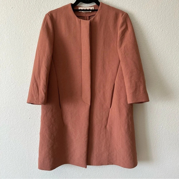 Marni Women's Longline Coat IT 36 US 0 Brown Brick Color oversized - Picture 3 of 12